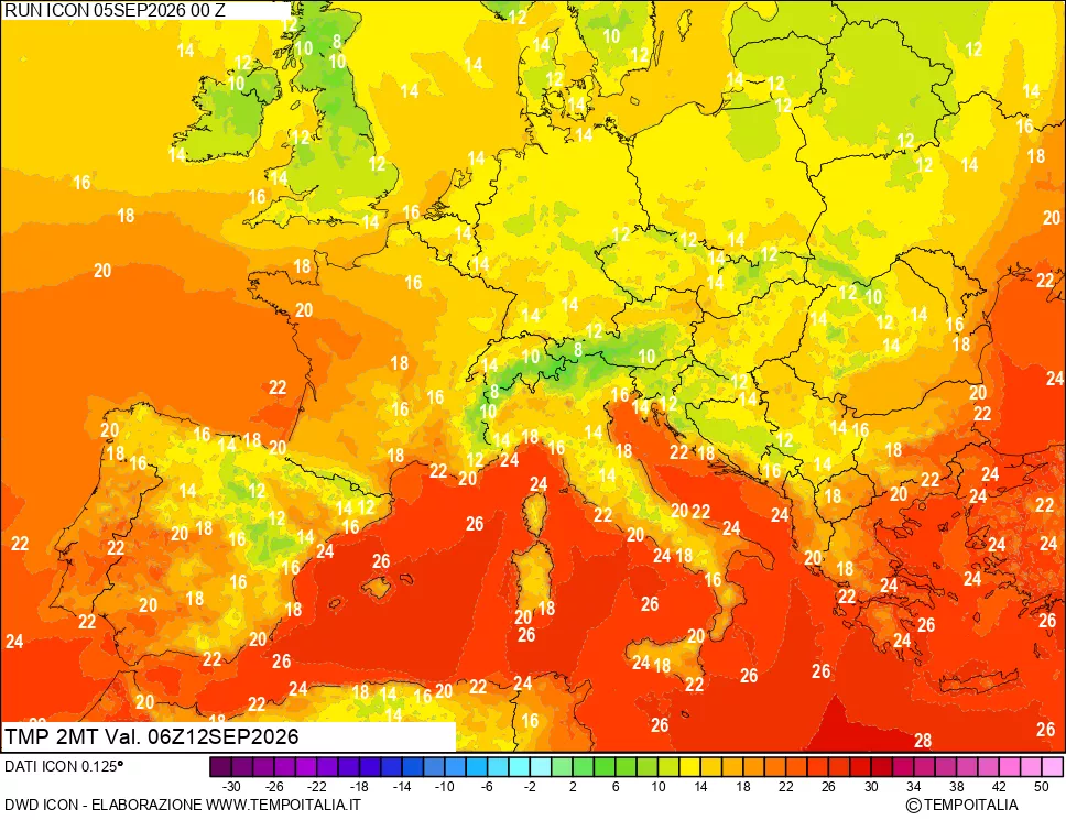 mappa Temp 2 metri