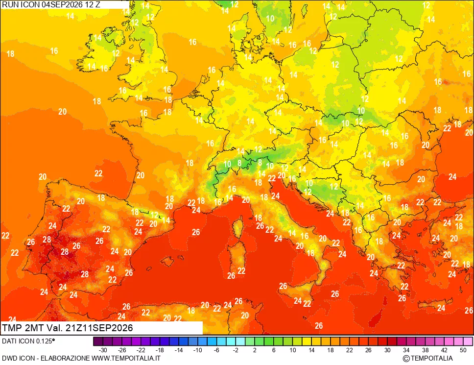 mappa Temp 2 metri