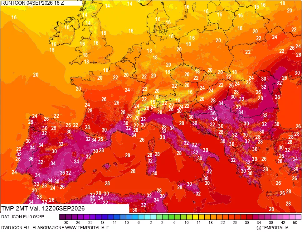 mappa Temp 2 metri