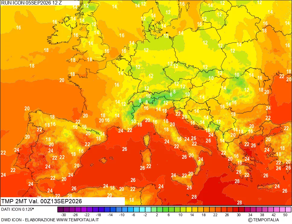 mappa Temp 2 metri