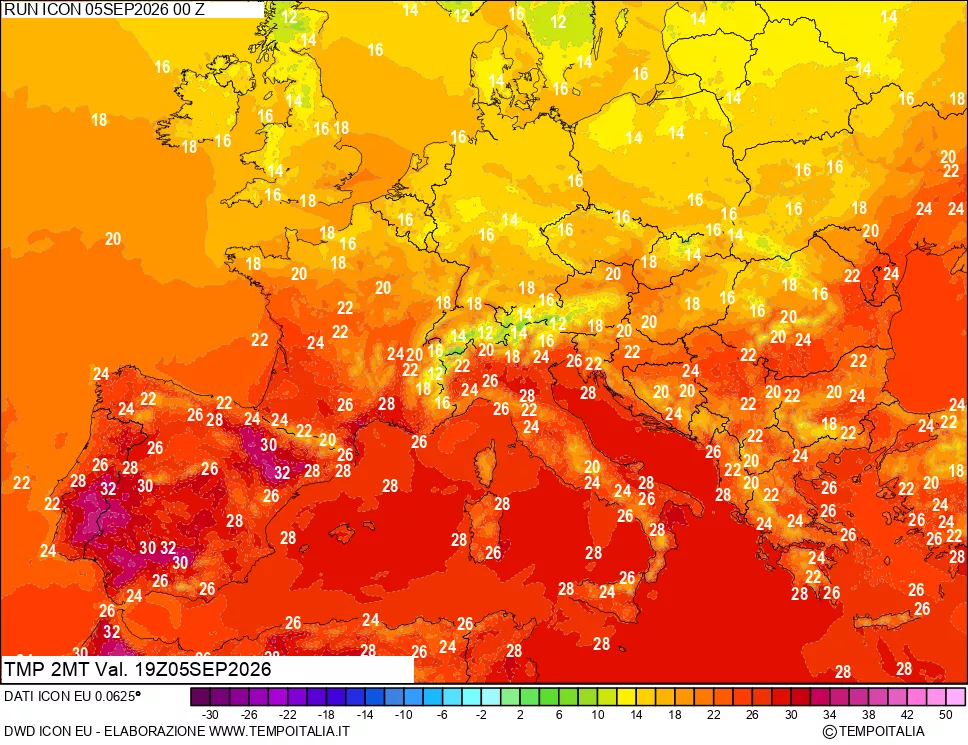 mappa Temp 2 metri