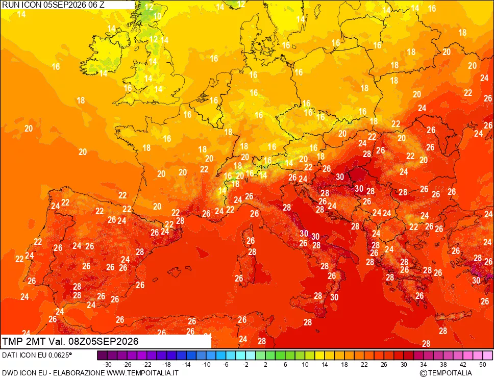 mappa Temp 2 metri