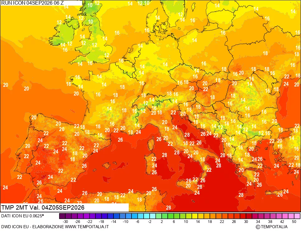 mappa Temp 2 metri