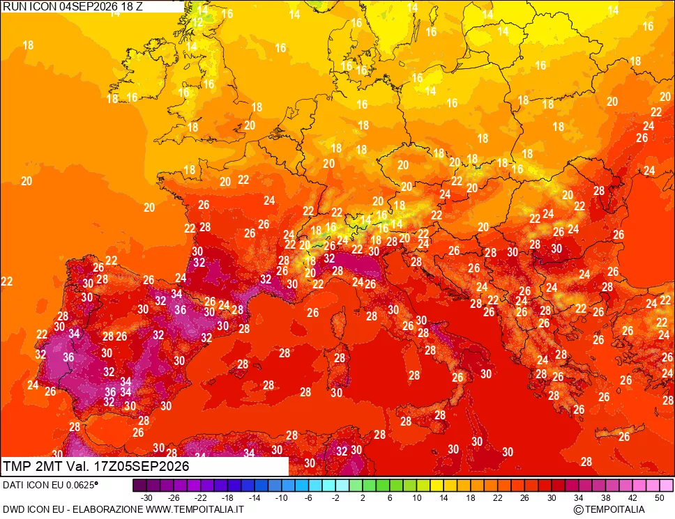 mappa Temp 2 metri