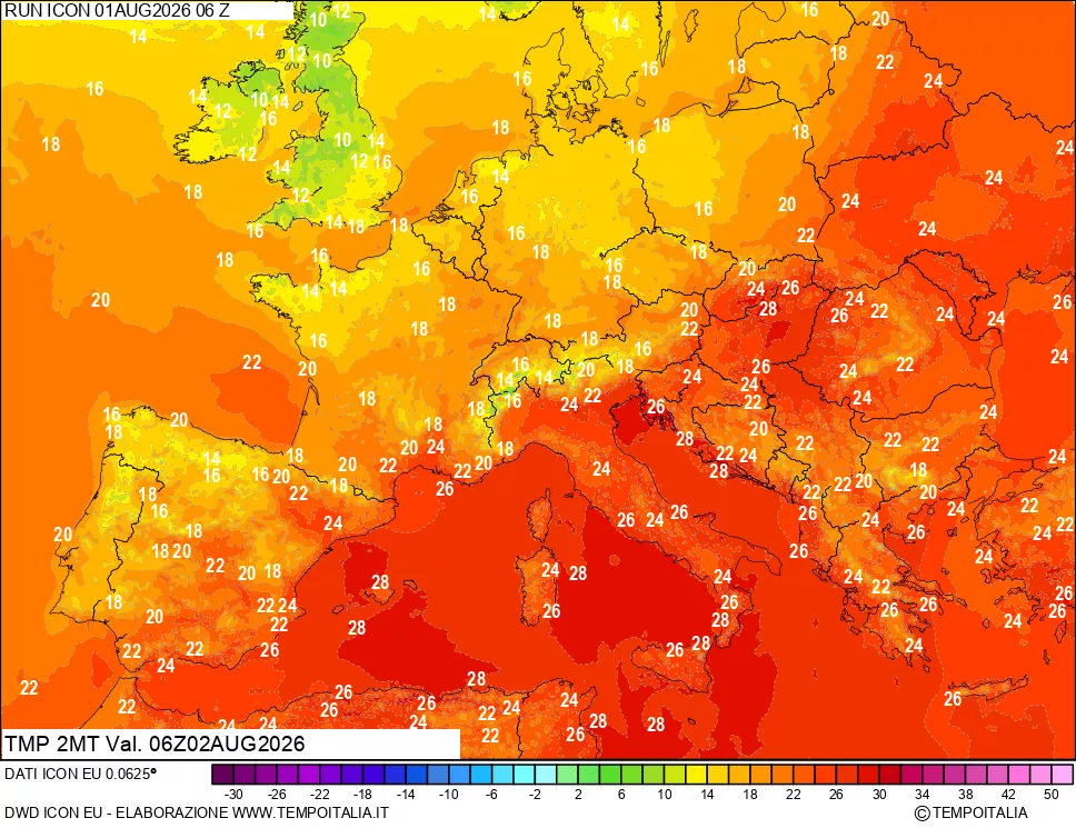 mappa Temp 2 metri