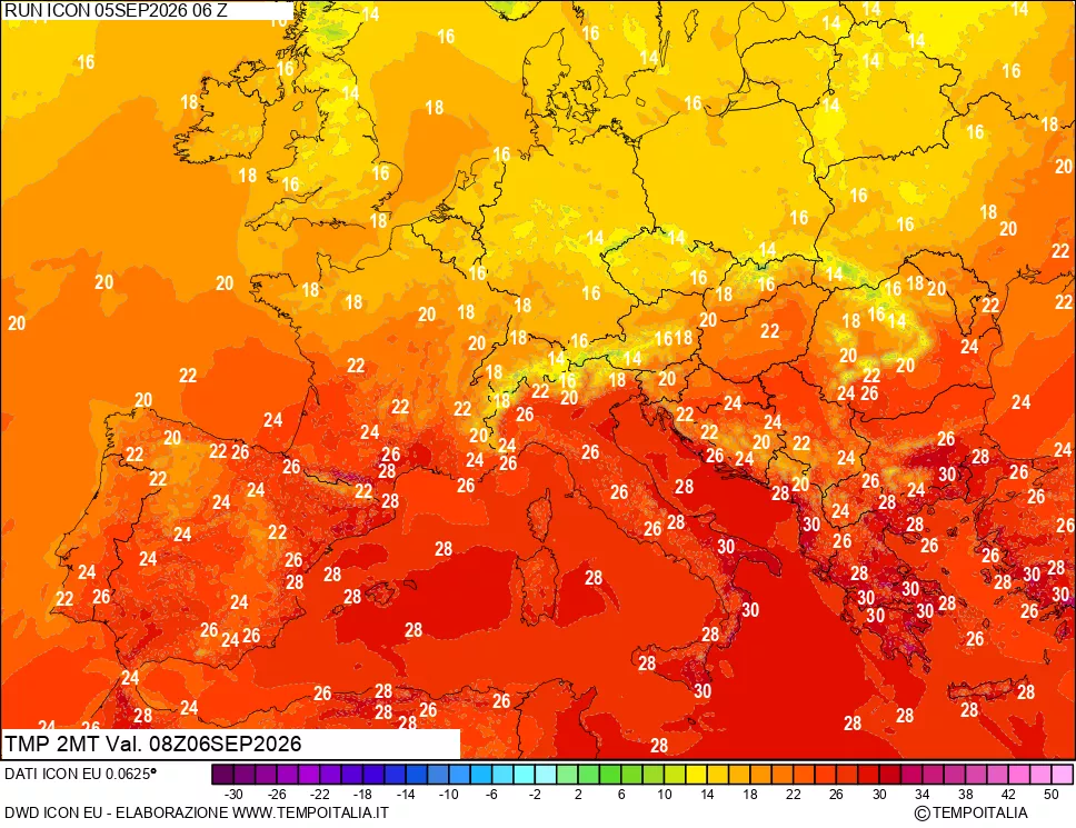 mappa Temp 2 metri