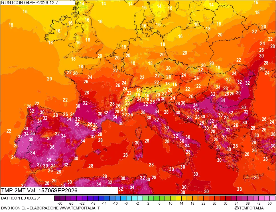 mappa Temp 2 metri