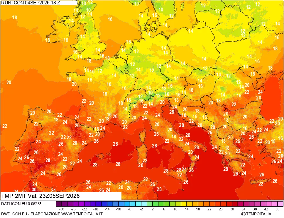 mappa Temp 2 metri