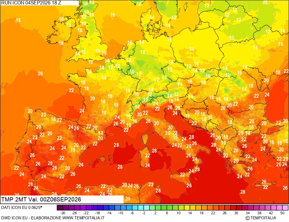 mappa Temp 2 metri