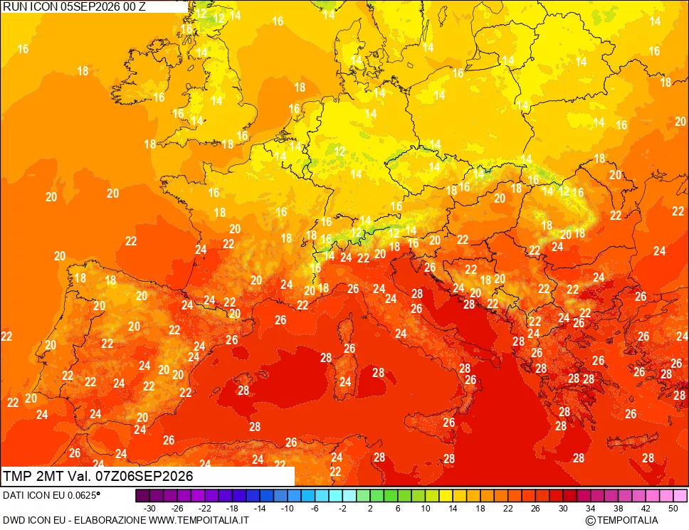 mappa Temp 2 metri