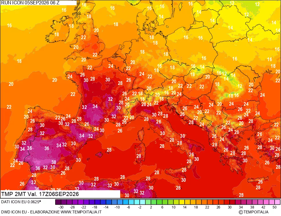 mappa Temp 2 metri