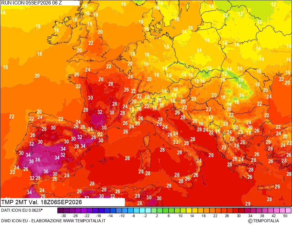 mappa Temp 2 metri