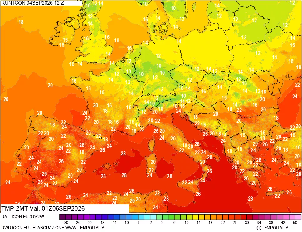 mappa Temp 2 metri