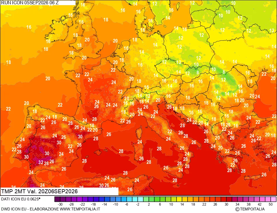 mappa Temp 2 metri