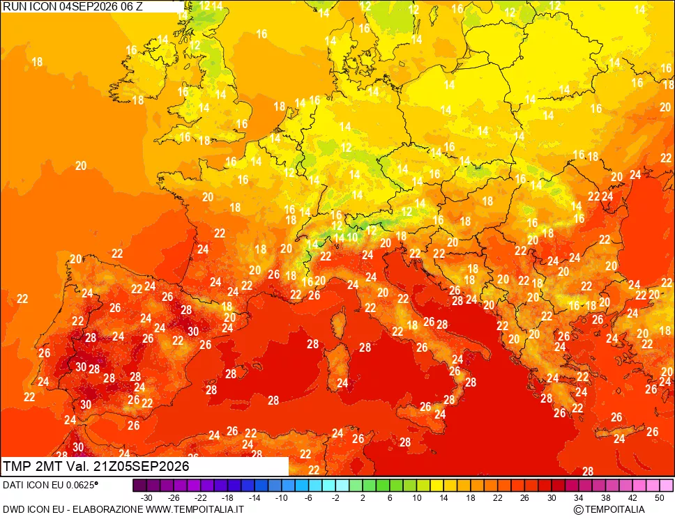 mappa Temp 2 metri