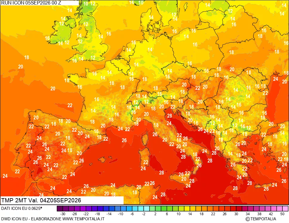 mappa Temp 2 metri