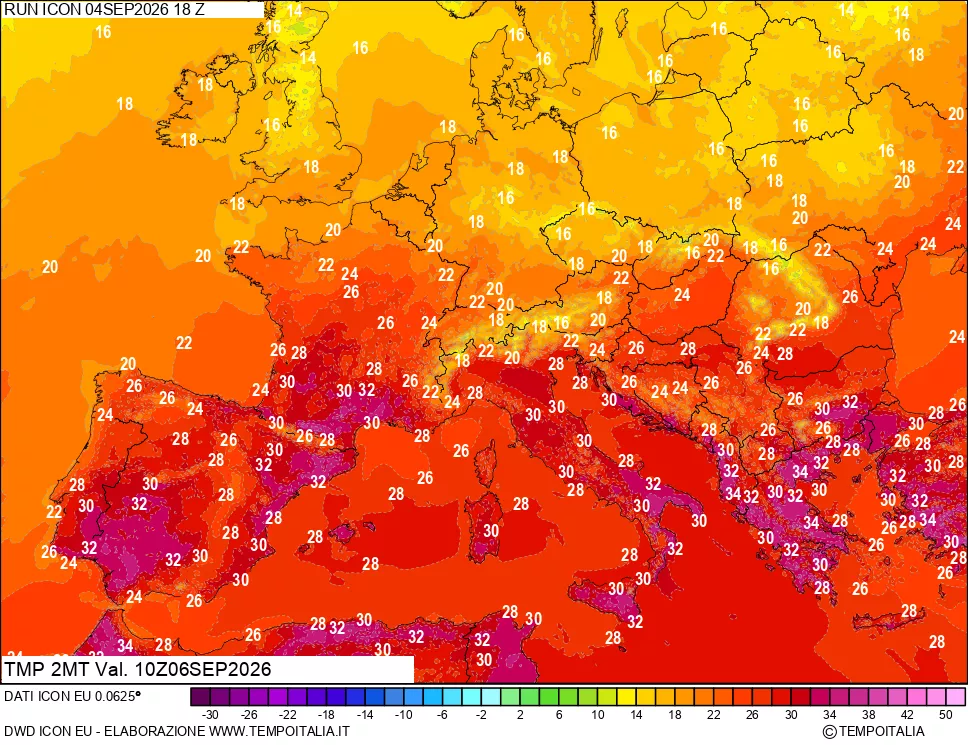 mappa Temp 2 metri