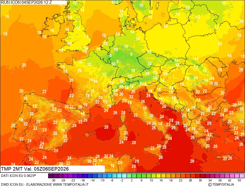 mappa Temp 2 metri