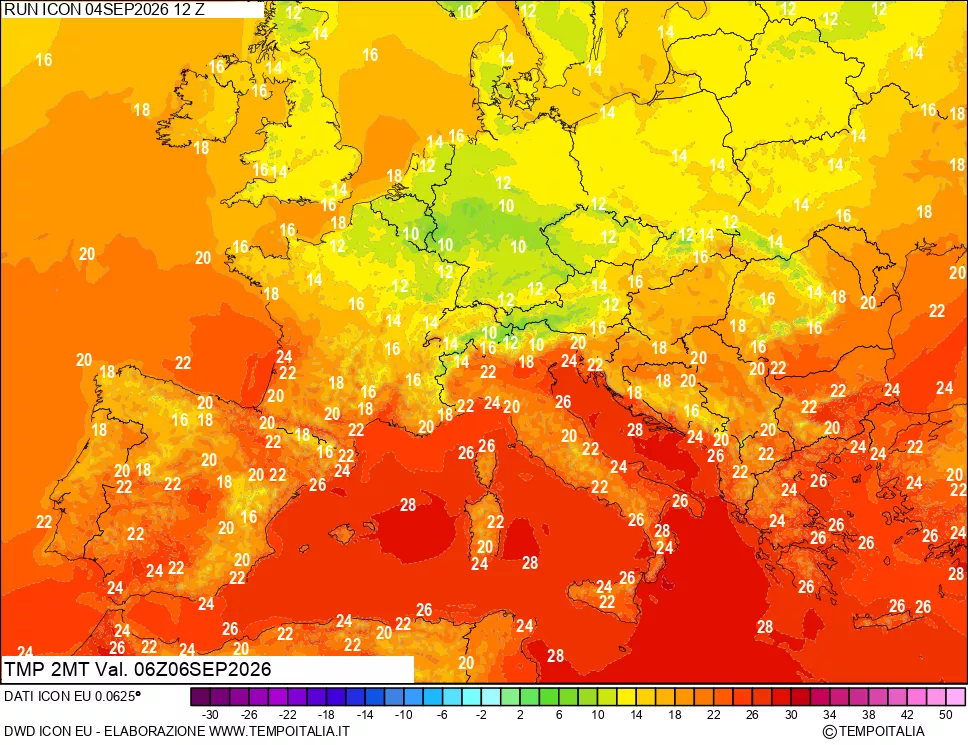 mappa Temp 2 metri