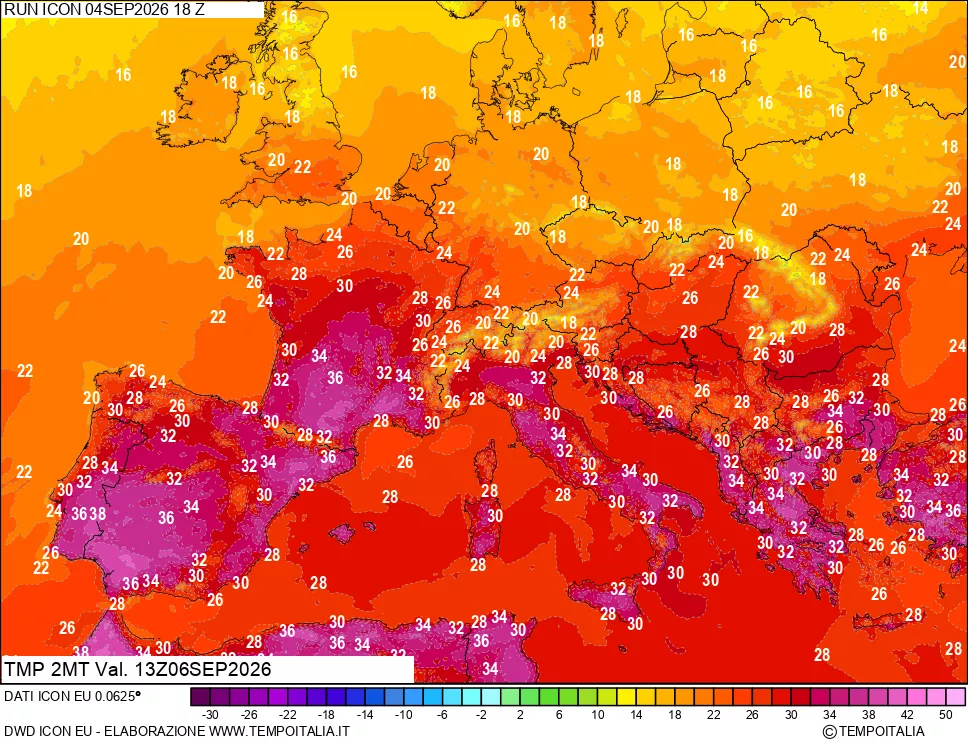 mappa Temp 2 metri