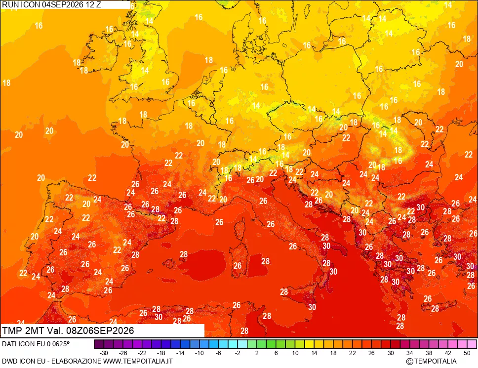 mappa Temp 2 metri
