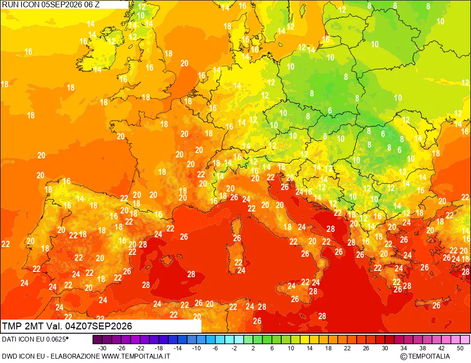 mappa Temp 2 metri
