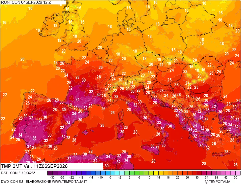 mappa Temp 2 metri