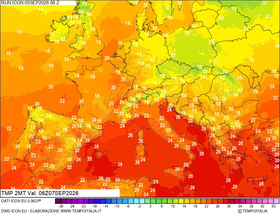mappa Temp 2 metri