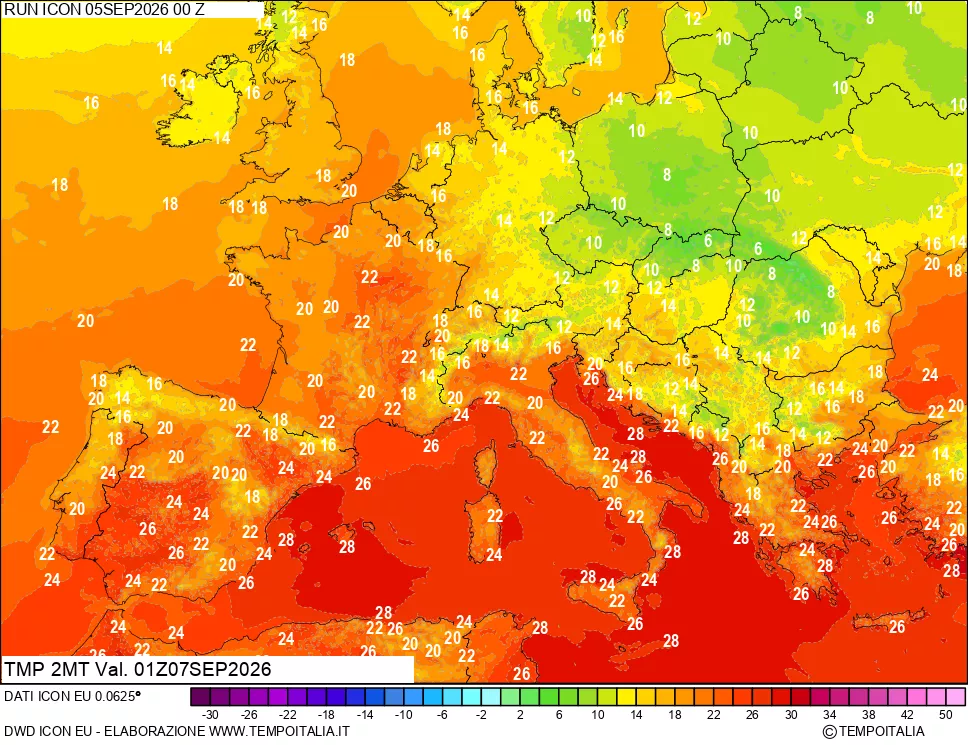 mappa Temp 2 metri