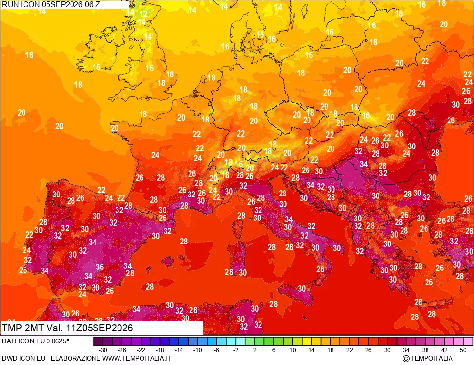 mappa Temp 2 metri