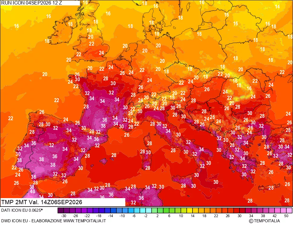 mappa Temp 2 metri