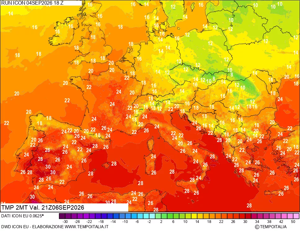 mappa Temp 2 metri