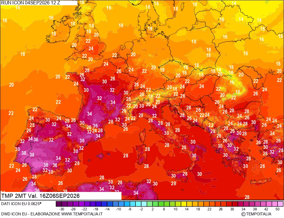 mappa Temp 2 metri