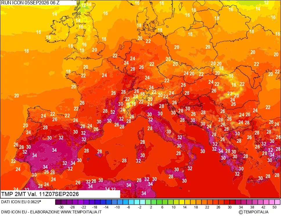 mappa Temp 2 metri