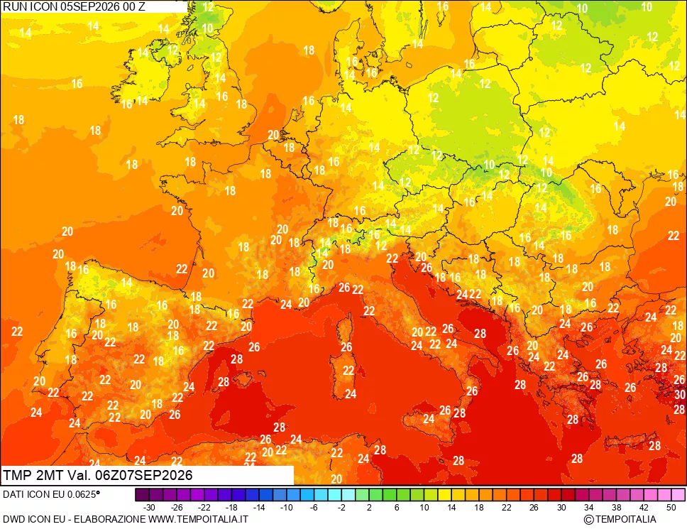 mappa Temp 2 metri
