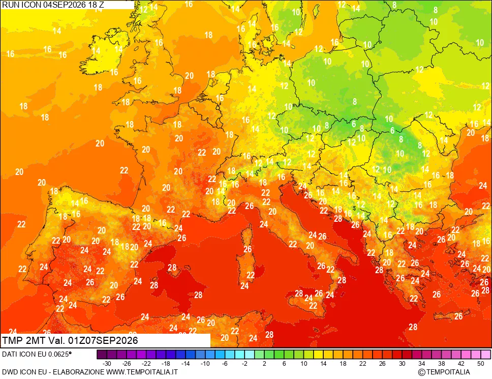mappa Temp 2 metri