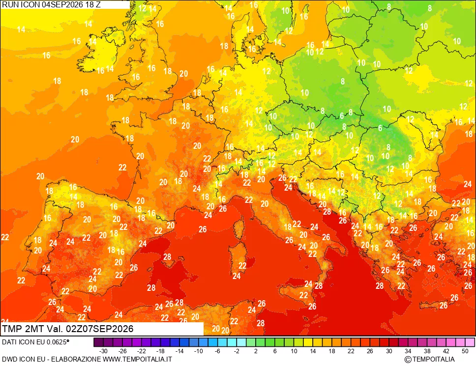 mappa Temp 2 metri