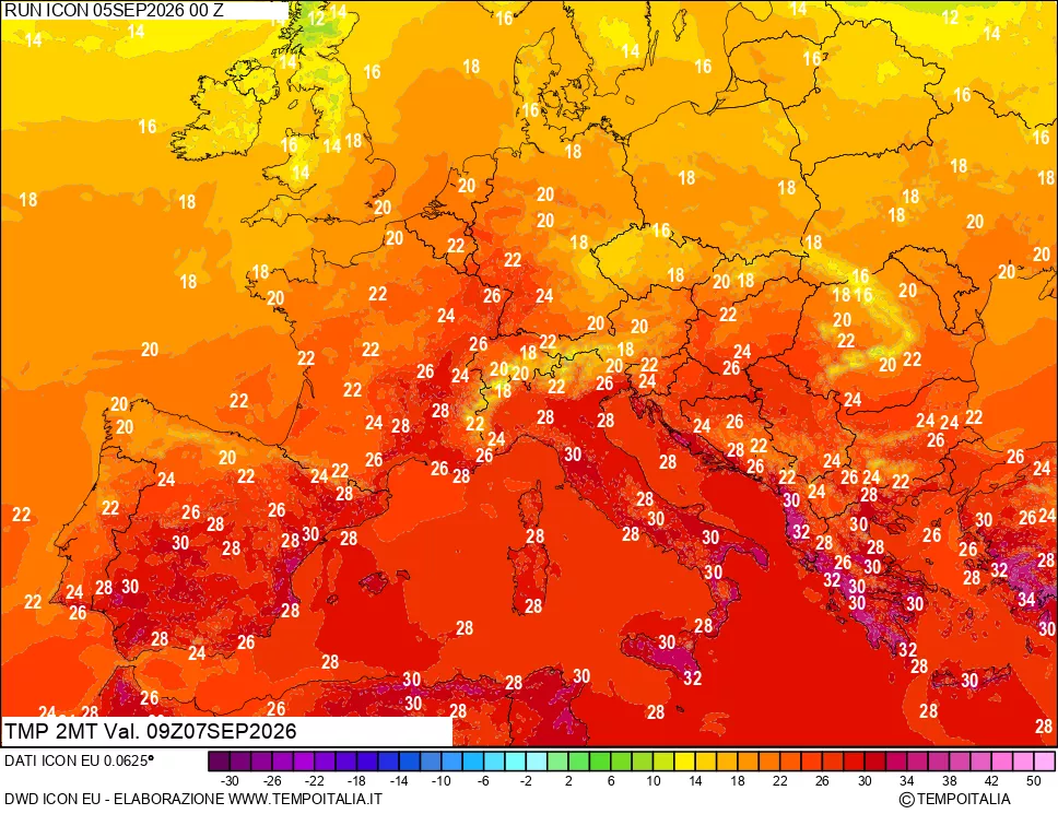 mappa Temp 2 metri