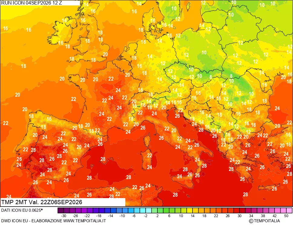 mappa Temp 2 metri