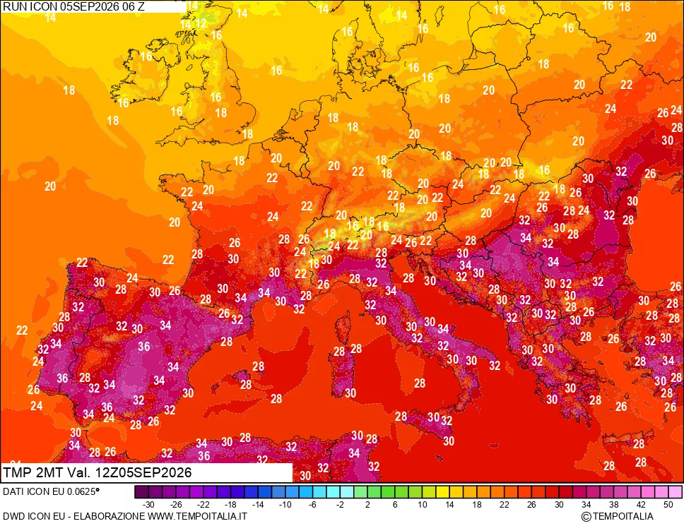mappa Temp 2 metri