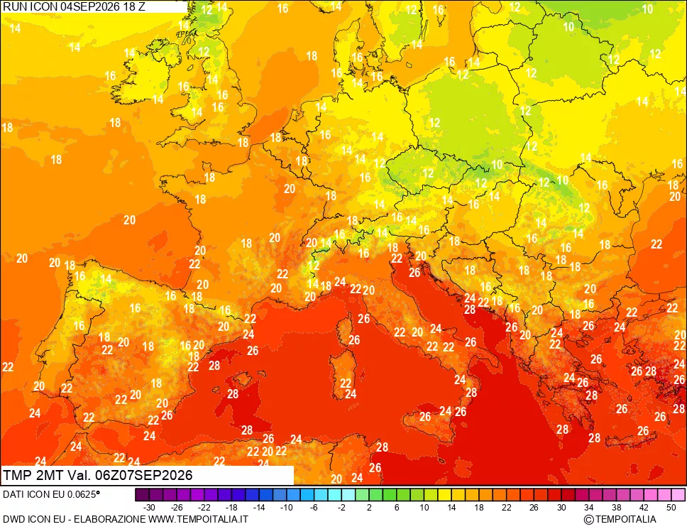 mappa Temp 2 metri