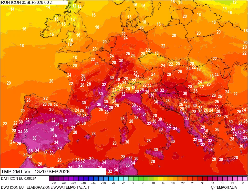 mappa Temp 2 metri