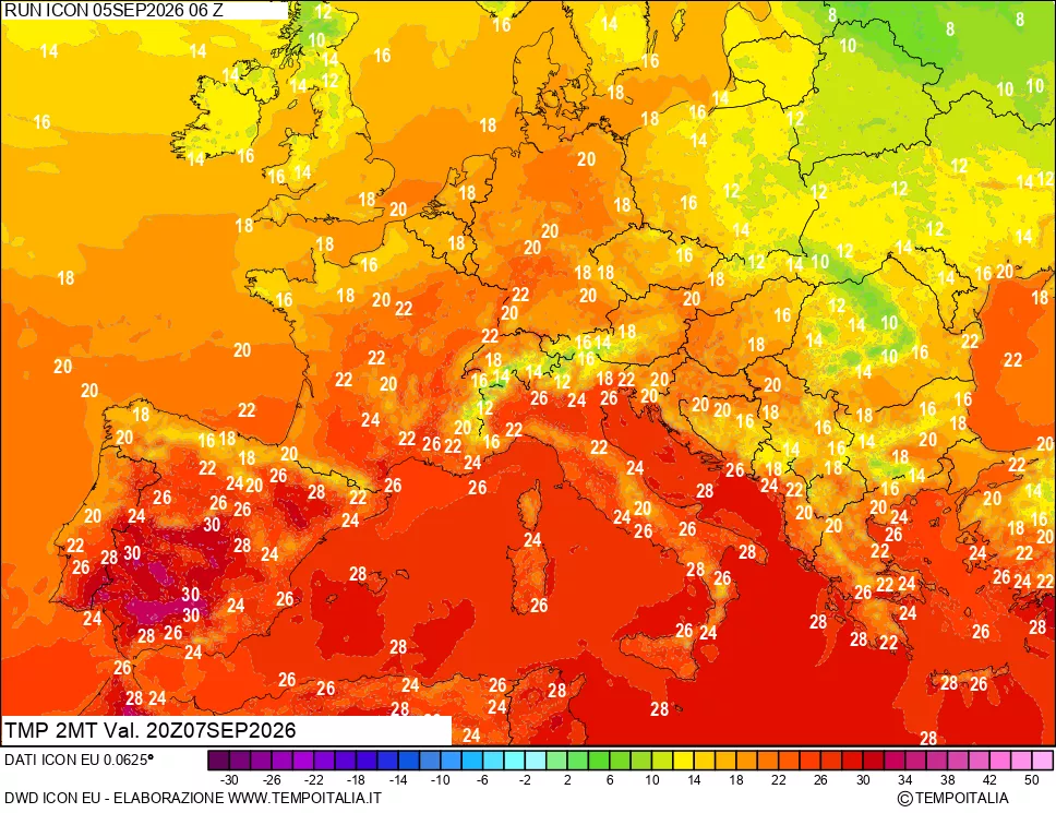 mappa Temp 2 metri