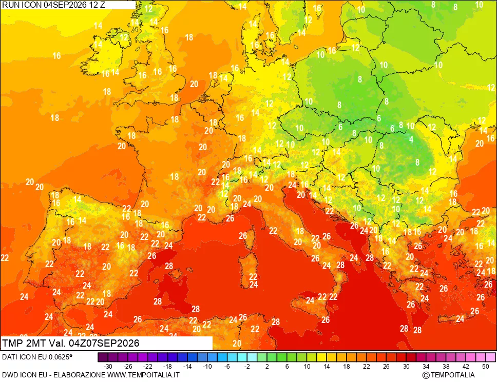 mappa Temp 2 metri