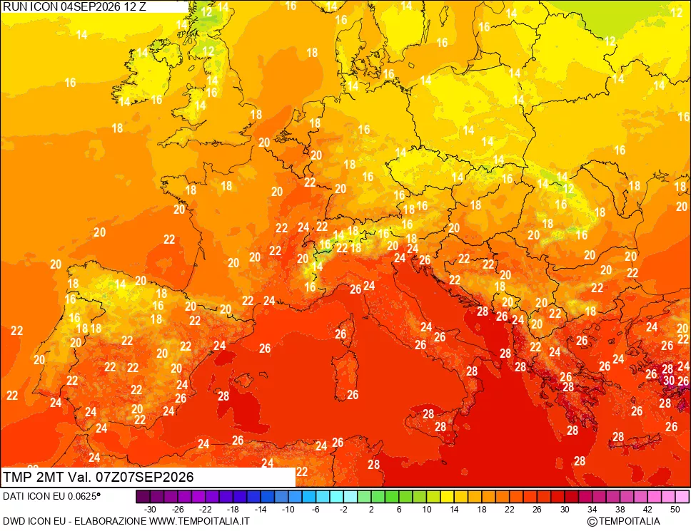 mappa Temp 2 metri