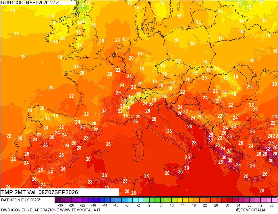 mappa Temp 2 metri