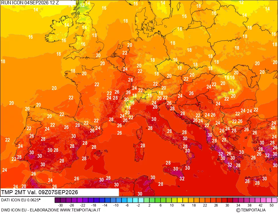 mappa Temp 2 metri