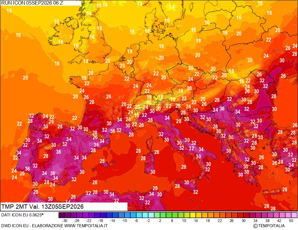 mappa Temp 2 metri