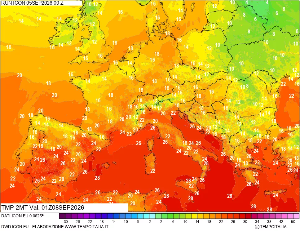 mappa Temp 2 metri