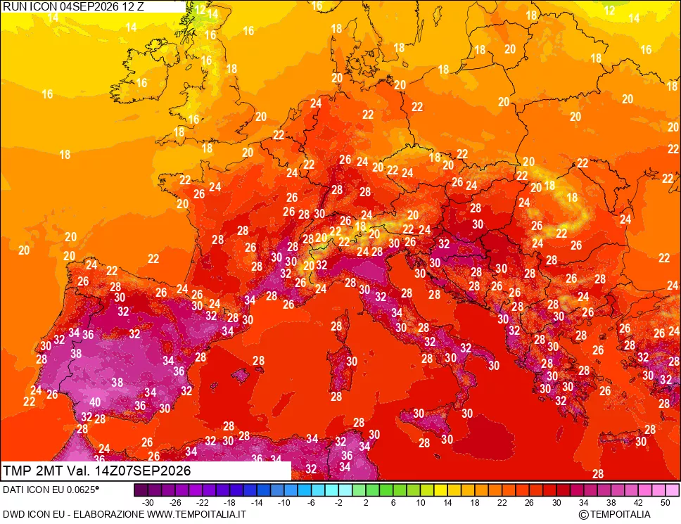 mappa Temp 2 metri